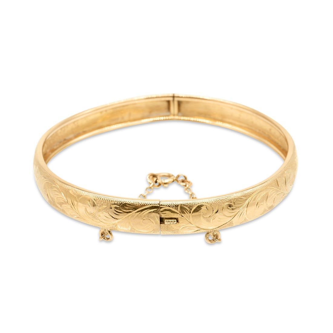 18K YELLOW GOLD BANGLE BRACELET WITH