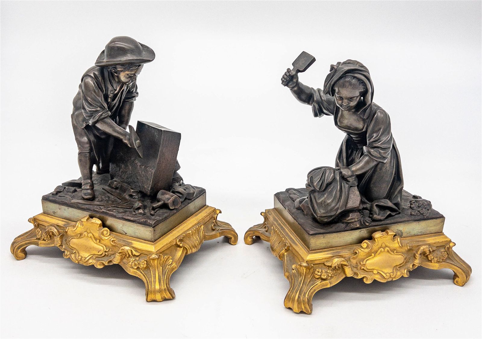 PAIR OF 19TH C. CONTINENTAL BRONZES