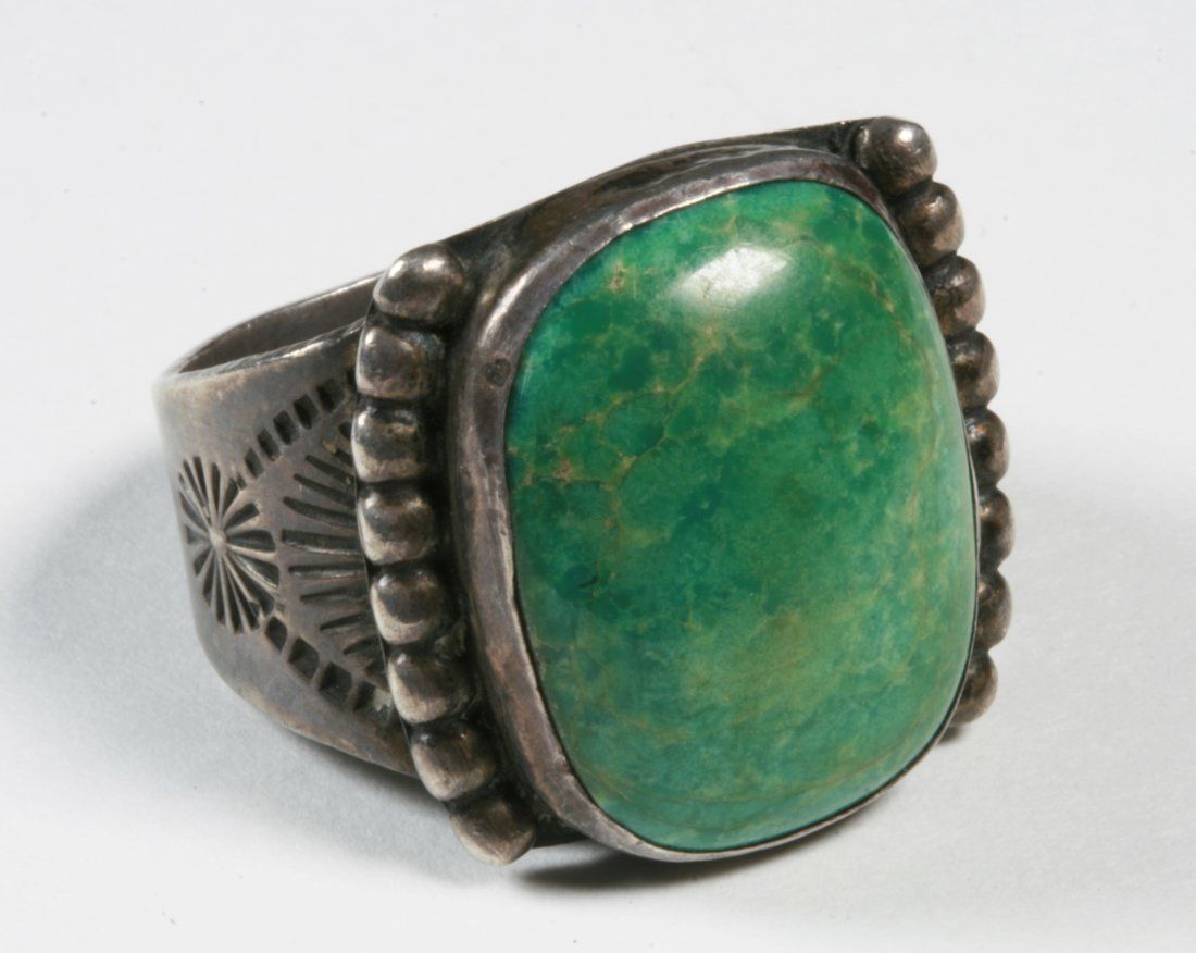 OLD NAVAJO TURQUOISE & SILVER RING