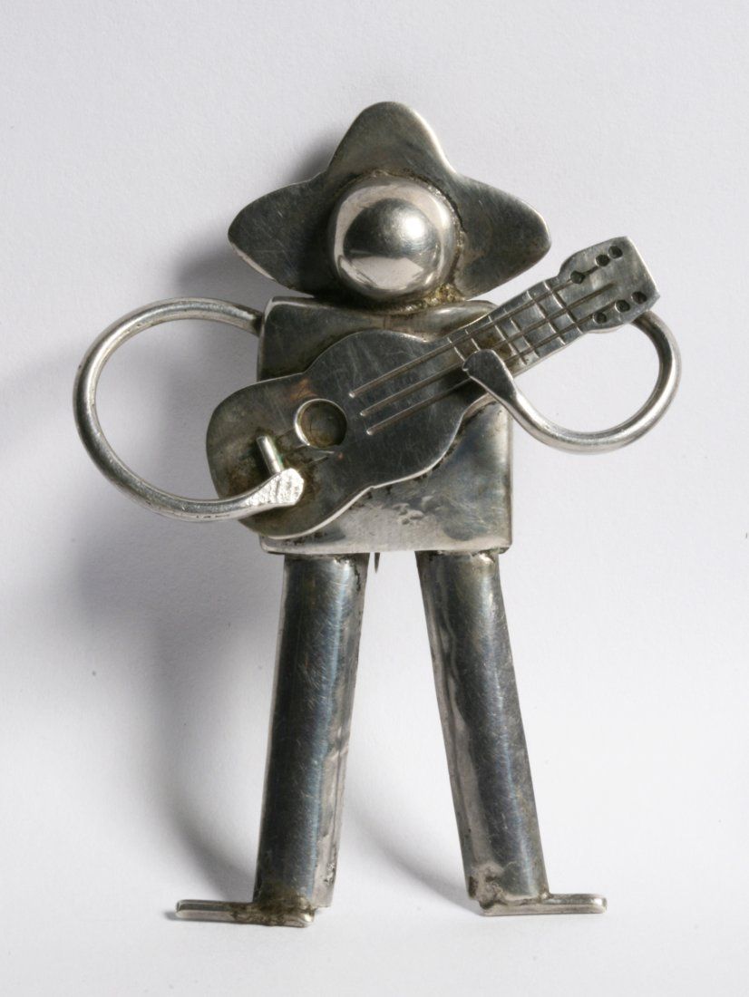 OLD MEXICAN MODERNIST FIGURAL SILVER 3d2445