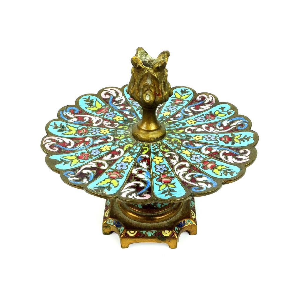 19TH C CHAMPLEVE TAZZA19th Century 3d259c