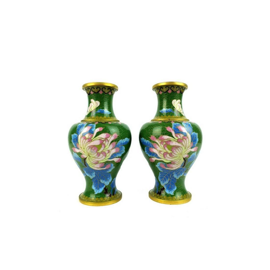 PAIR OF CHINESE CLOISONNE VASESPair