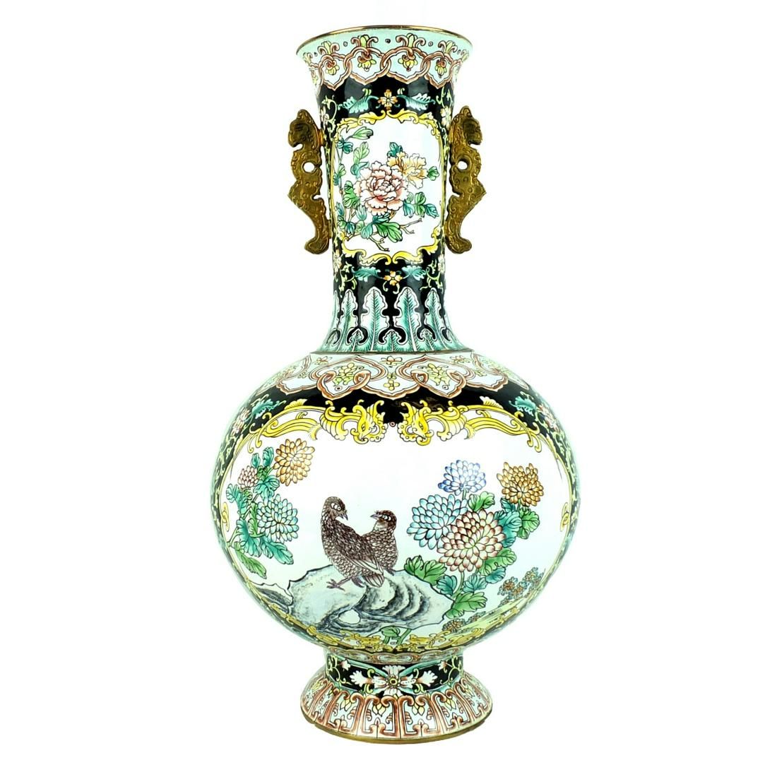 CHINESE CANTON ENAMEL VASELarge