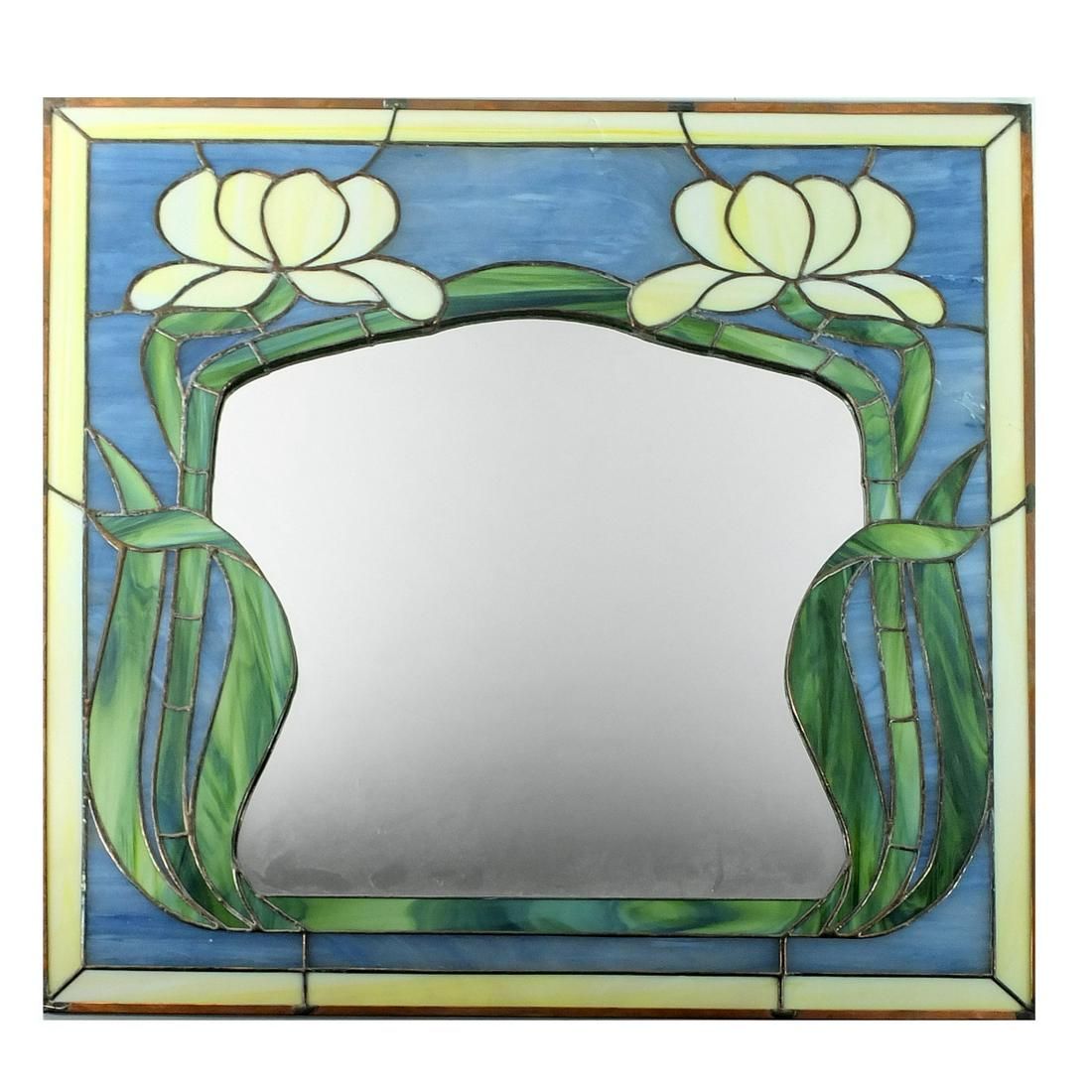 LEADED GLASS MIRRORVintage Leaded