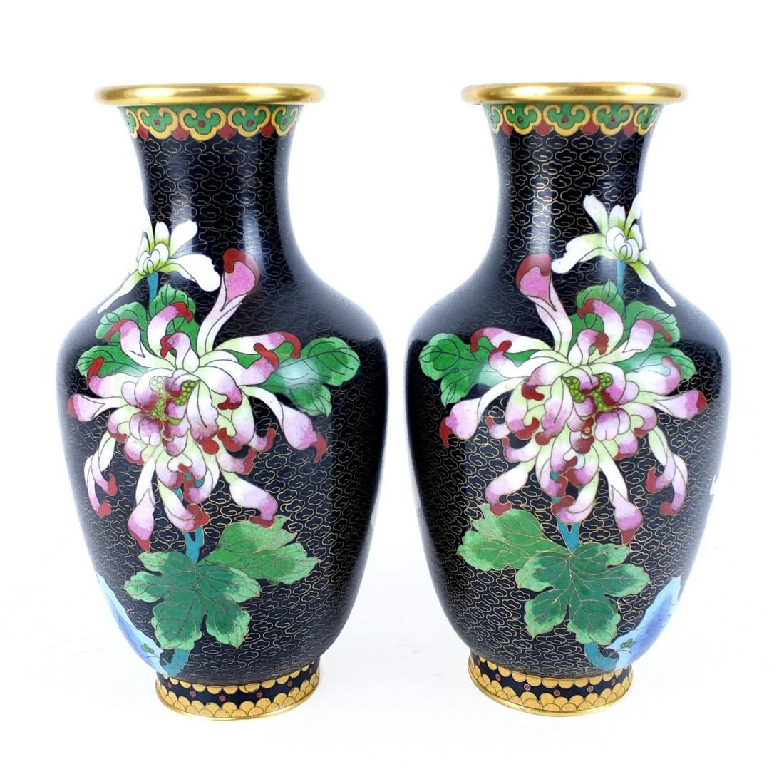 PAIR OF CHINESE CLOISONNE VASESPair