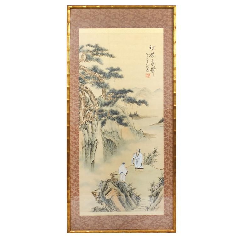 ANTIQUE FRAMED CHINESE SCROLLAntique 3d29c7