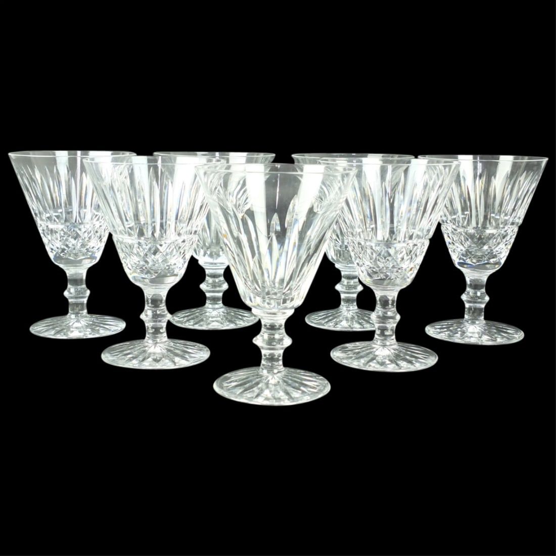 SEVEN WATERFORD CUT CRYSTAL WATER