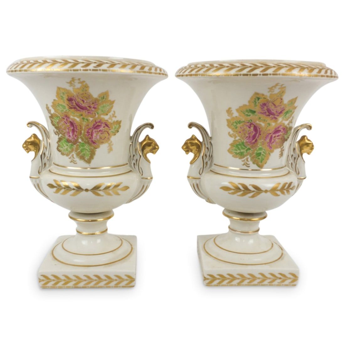 PAIR OF CONTINENTAL PORCELAIN URNSPair 3d2e8b