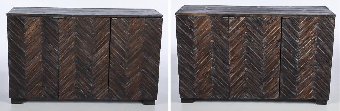 PAIR OF MODERN STAINED PINE SIDE 3d2fb4