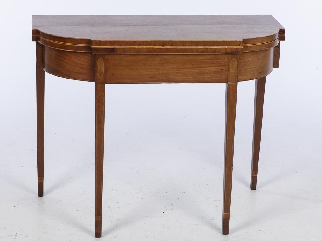 FEDERAL INLAID MAHOGANY CARD TABLE,