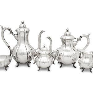 A Japanese Silver Five Piece Tea 3d094c