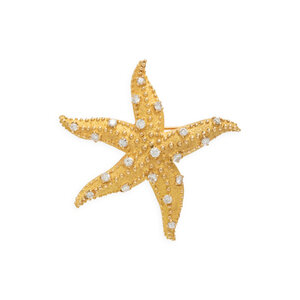 YELLOW GOLD AND DIAMOND STARFISH 3d0963