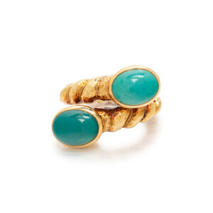 DAVID WEBB, YELLOW GOLD AND TURQUOISE