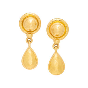 ELIZABETH LOCKE YELLOW GOLD EARRINGS Round 3d0966