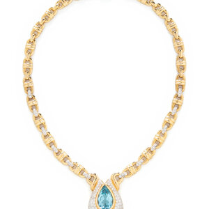 BICOLOR GOLD, BLUE TOPAZ AND DIAMOND