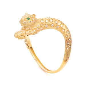 YELLOW GOLD AND DIAMOND LEOPARD