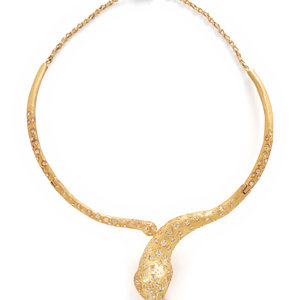 YELLOW GOLD AND DIAMOND LEOPARD NECKLACE
Consisting