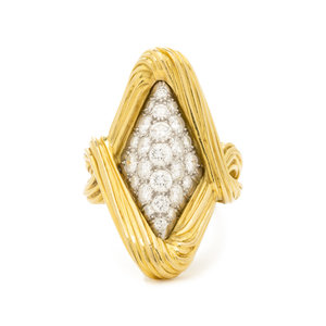 BICOLOR GOLD AND DIAMOND RING Round 3d099d
