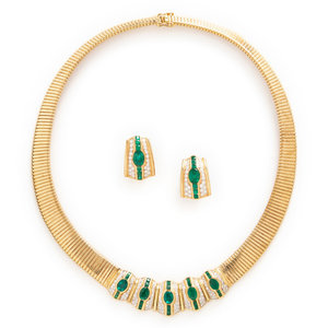 BICOLOR GOLD EMERALD AND DIAMOND 3d09b3