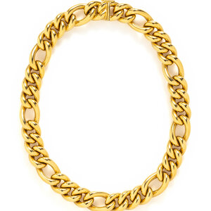 CRAIG DRAKE YELLOW GOLD LINK NECKLACE Figaro 3d0a0b