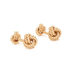 TIFFANY CO YELLOW GOLD CUFFLINKS Double 3d0a1f