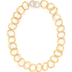 PLATINUM AND YELLOW GOLD NECKLACE Fancy 3d0a26