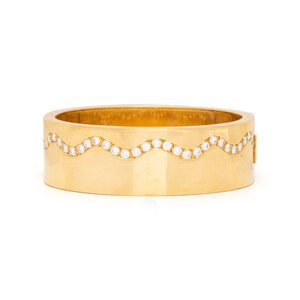 YELLOW GOLD AND DIAMOND BANGLE