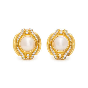 YELLOW GOLD, CULTURED MABE PEARL