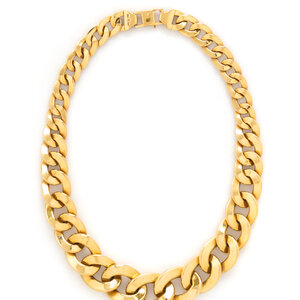 YELLOW GOLD LINK NECKLACE Hollow 3d0a44