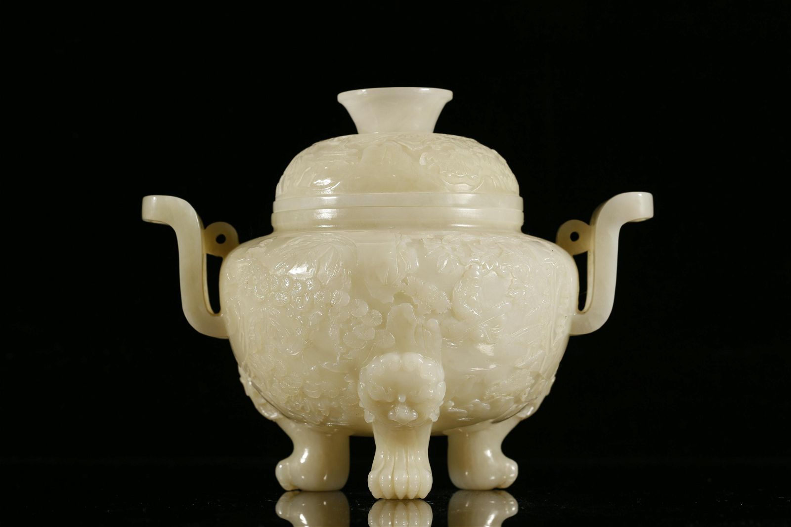 A WHITE JADE 'LANDSCAPE AND FIGURE'