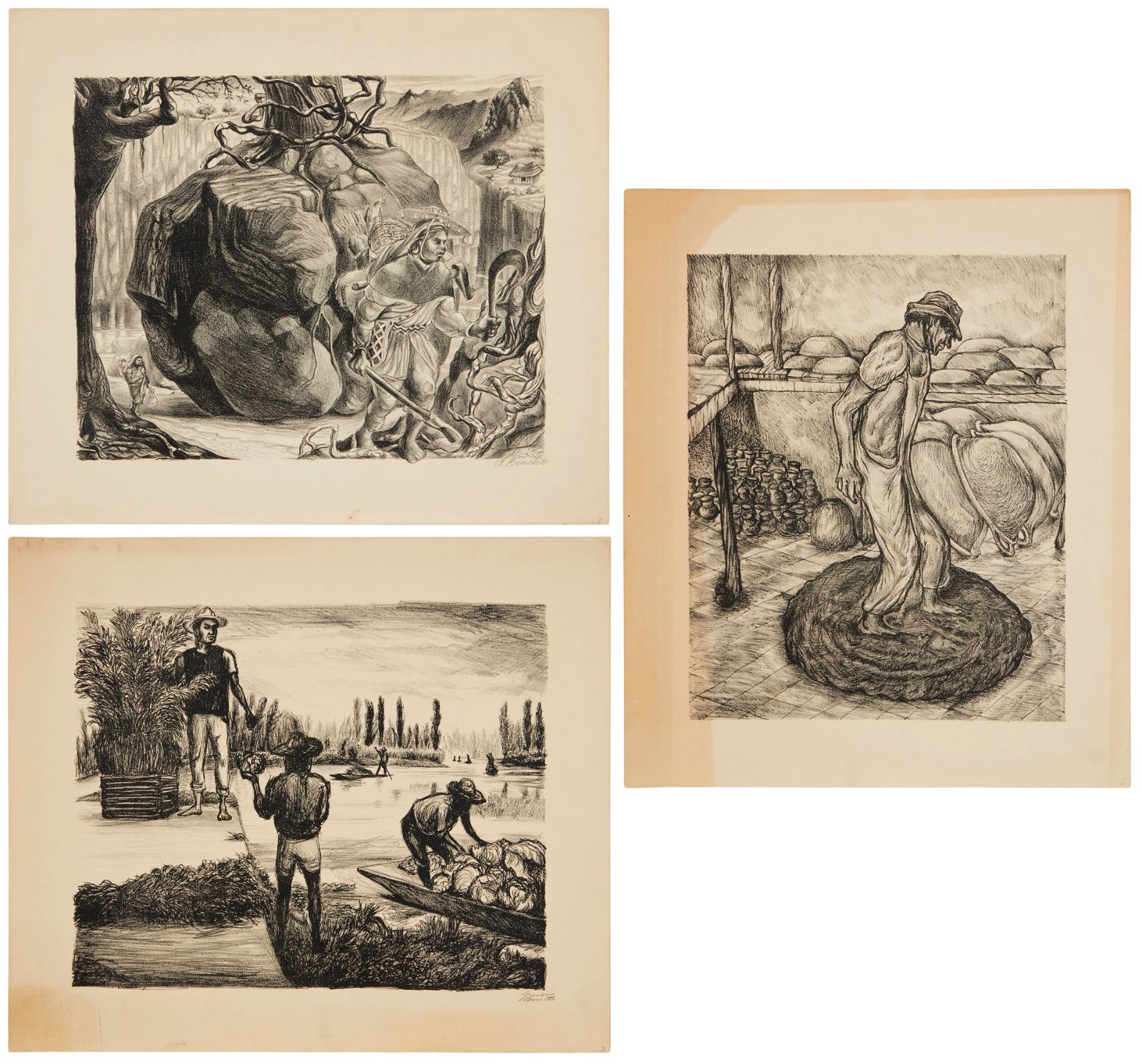 A GROUP OF MEXICAN LITHOGRAPHS;