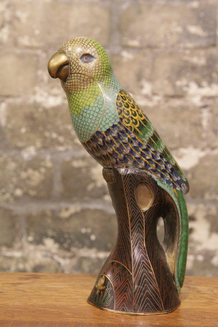 CHINESE CLOISONNE ENAMEL PARROT 3d1041