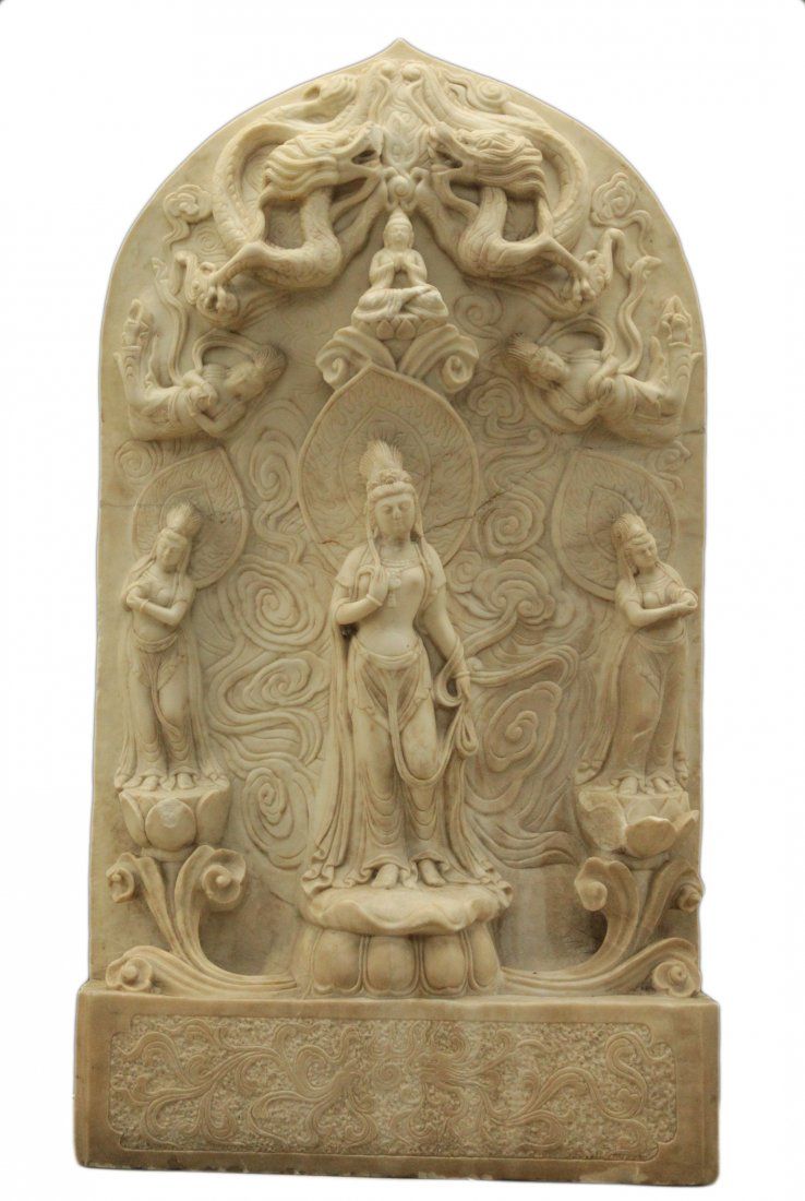CHINESE WHITE CARVED MARBLE STONE 3d122d