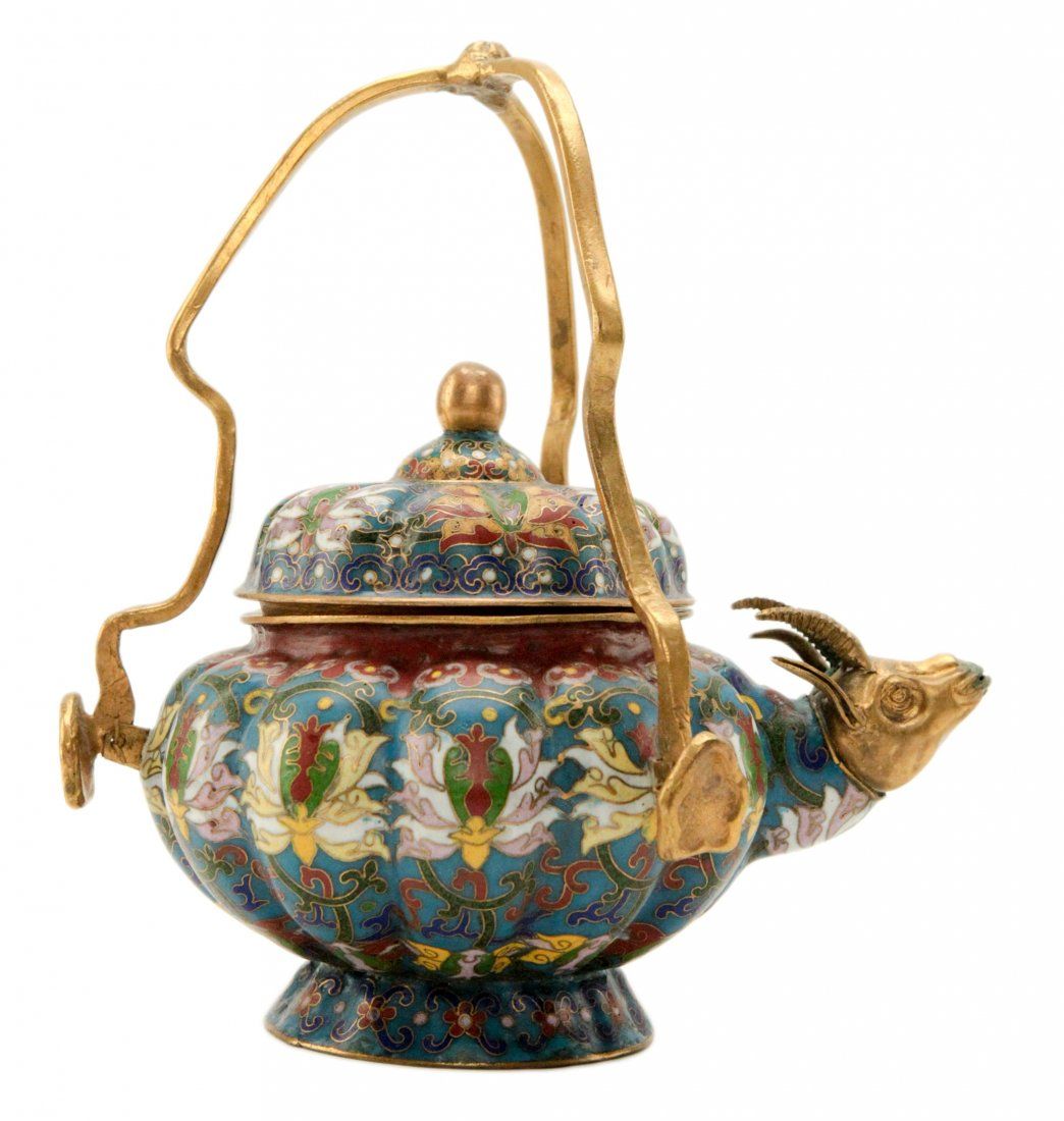 CHINESE CLOISONNE ENAMEL TEAPOTChinese 3d12fc