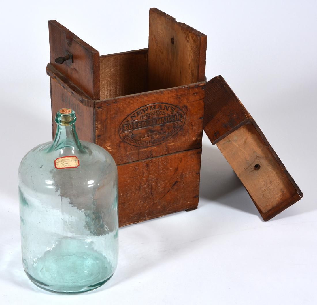 C.1880 BOXED NEWMAN'S DEMIJOHN