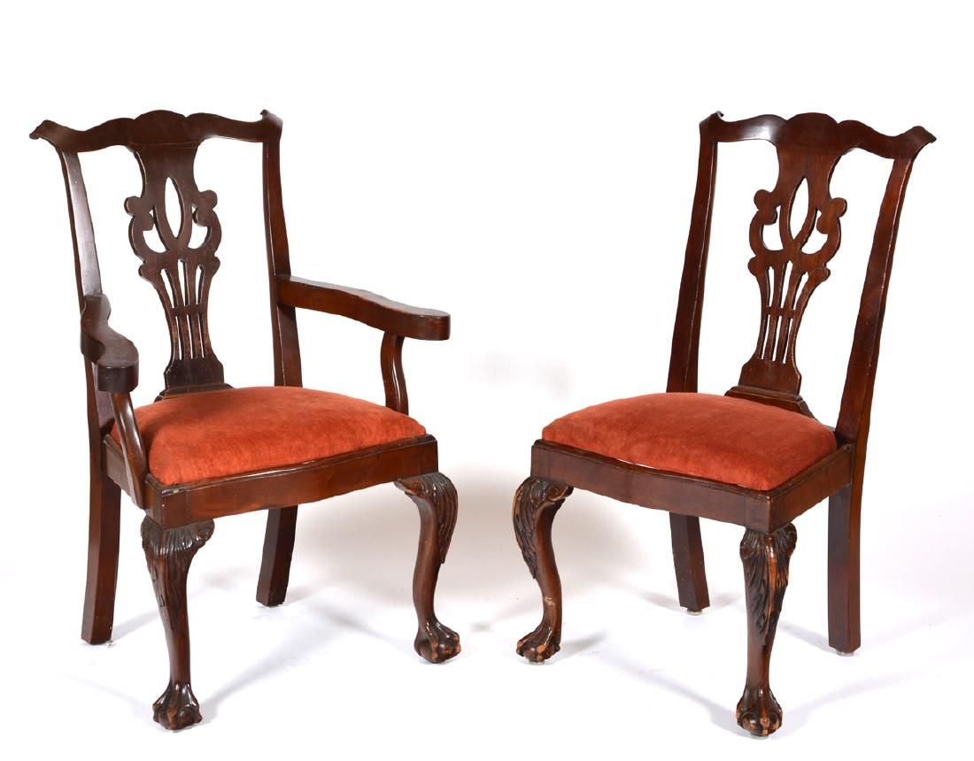 SET OF 8 CHIPPENDALE CHAIRS WITH CLAW