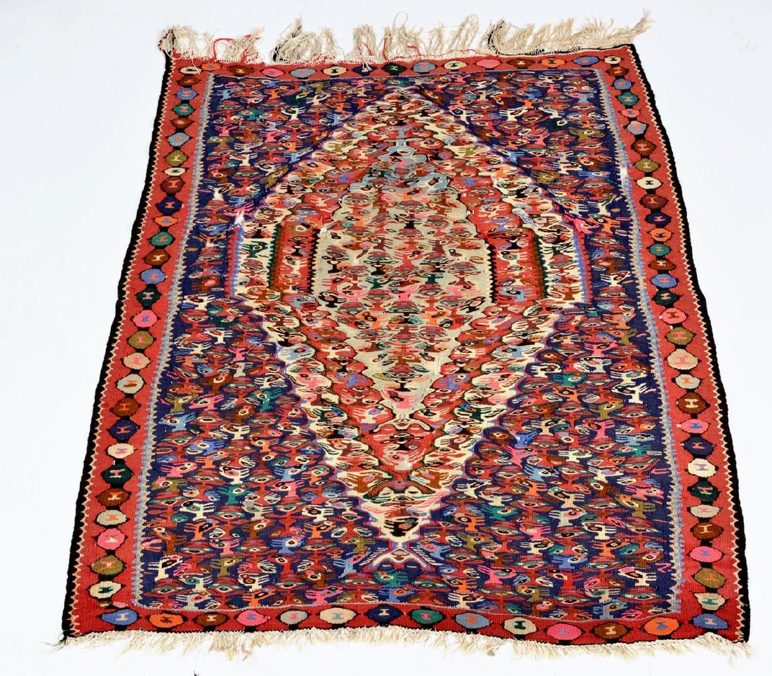 FLAT WEAVE TEXTILE RUG WITH STYLIZED 3d142e