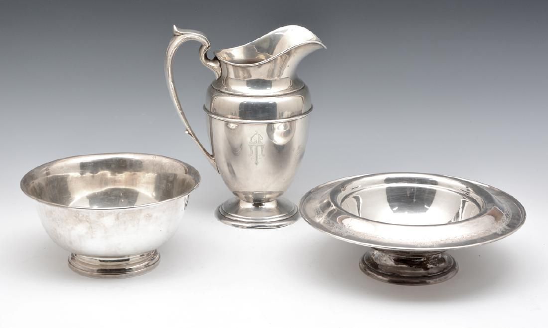 PITCHER AND TWO BOWLS, AMERICAN