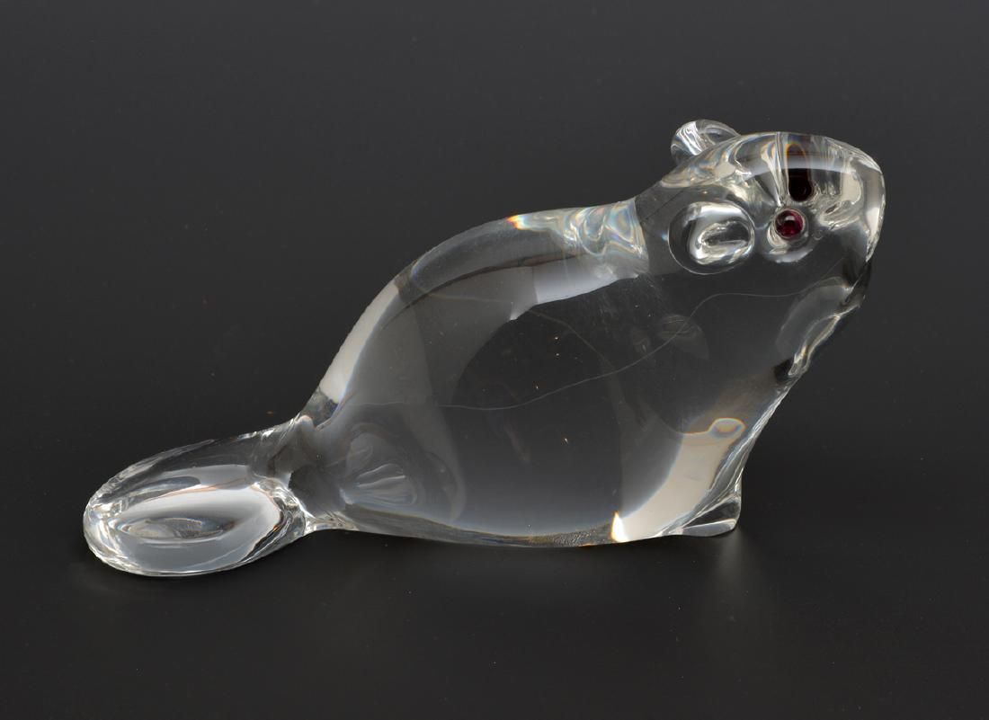 STEUBEN CRYSTAL BEAVER FIGURE Steuben 3d1451