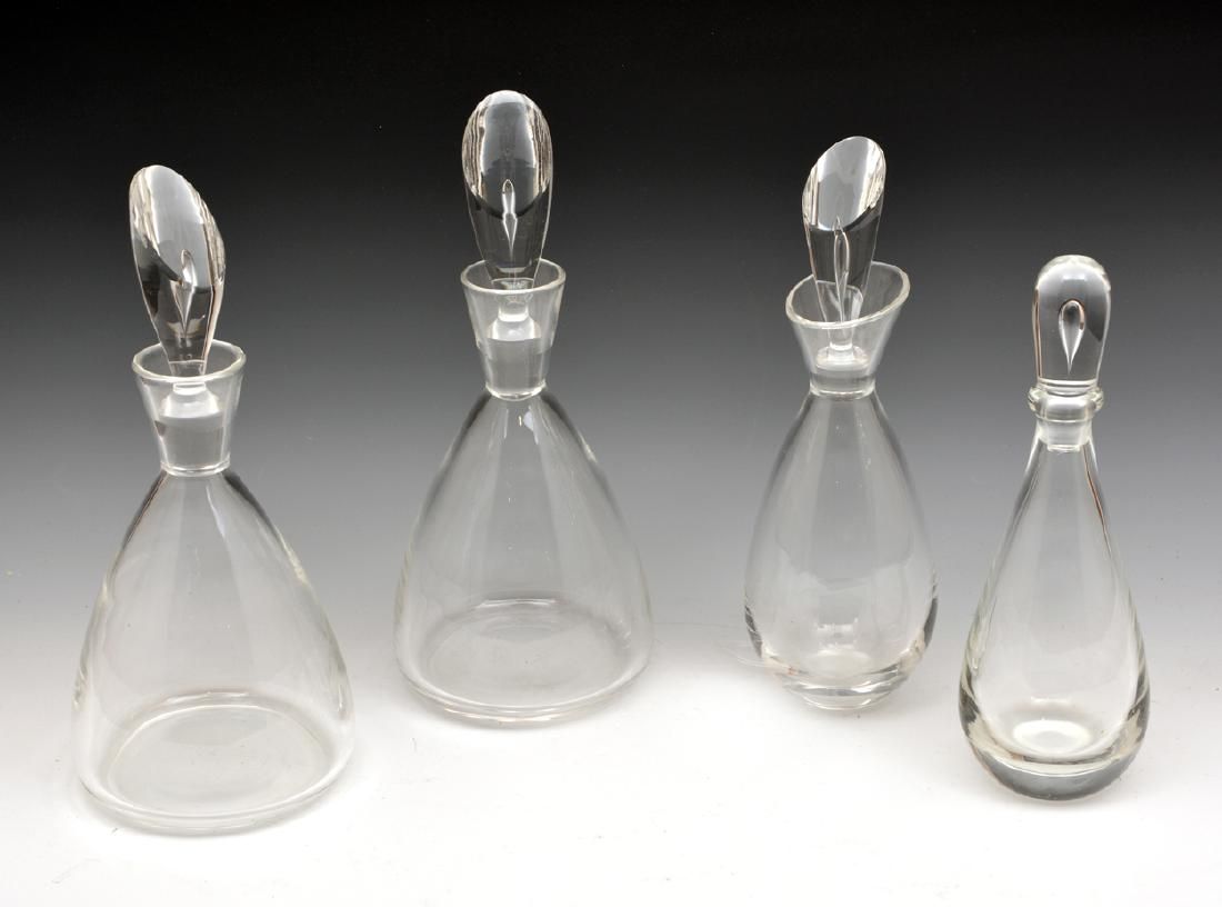 GROUPING OF 4 STEUBEN TEARDROP DECANTERSGrouping