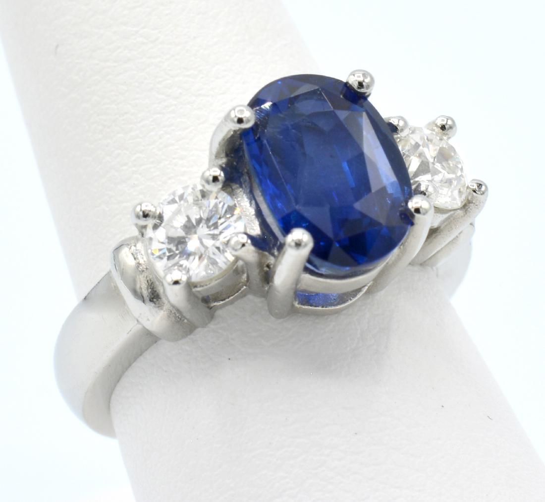 GIA 3 74CT BURMA SAPPHIRE PLATINUM 3d1461