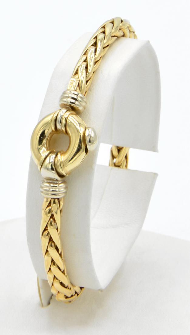 14K YELLOW GOLD WHEAT CHAIN BRACELET