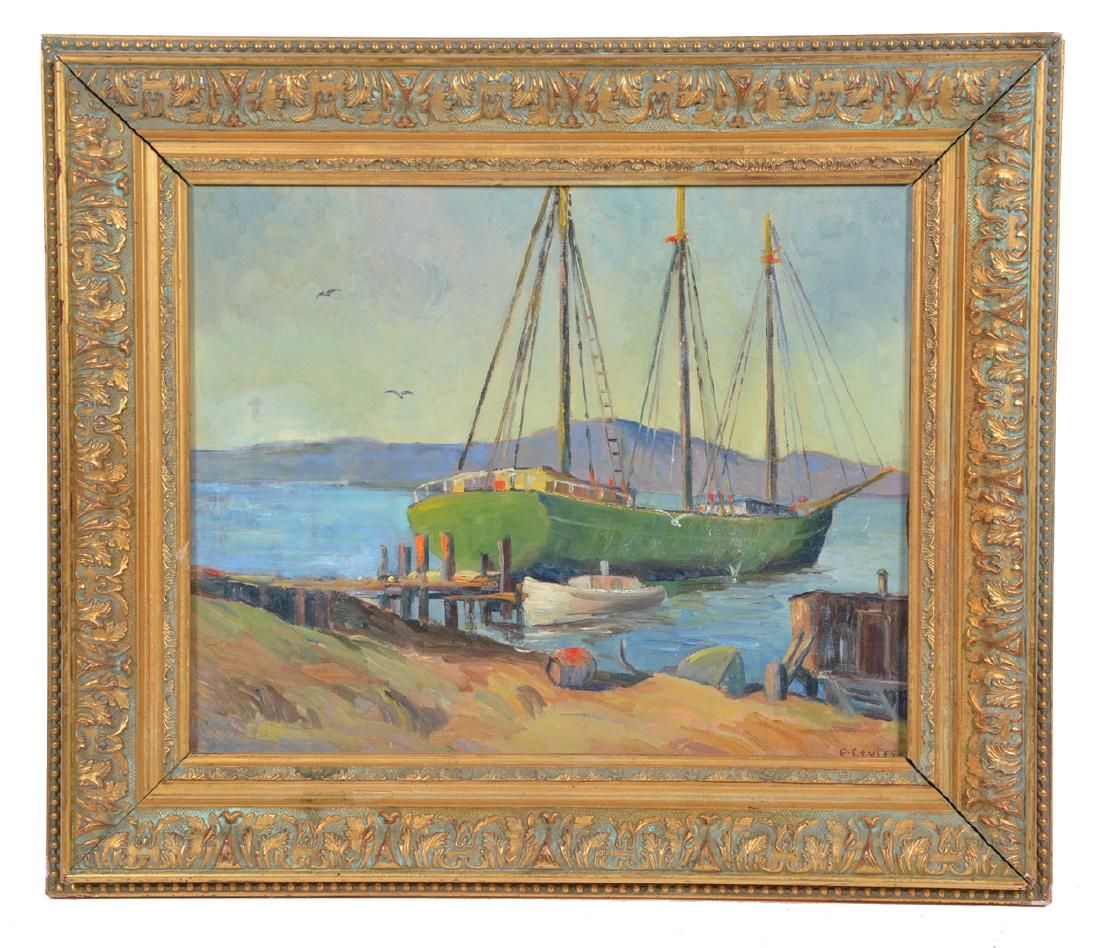 CHINA CAMP OIL ON BOARD SIGNED 3d14f8