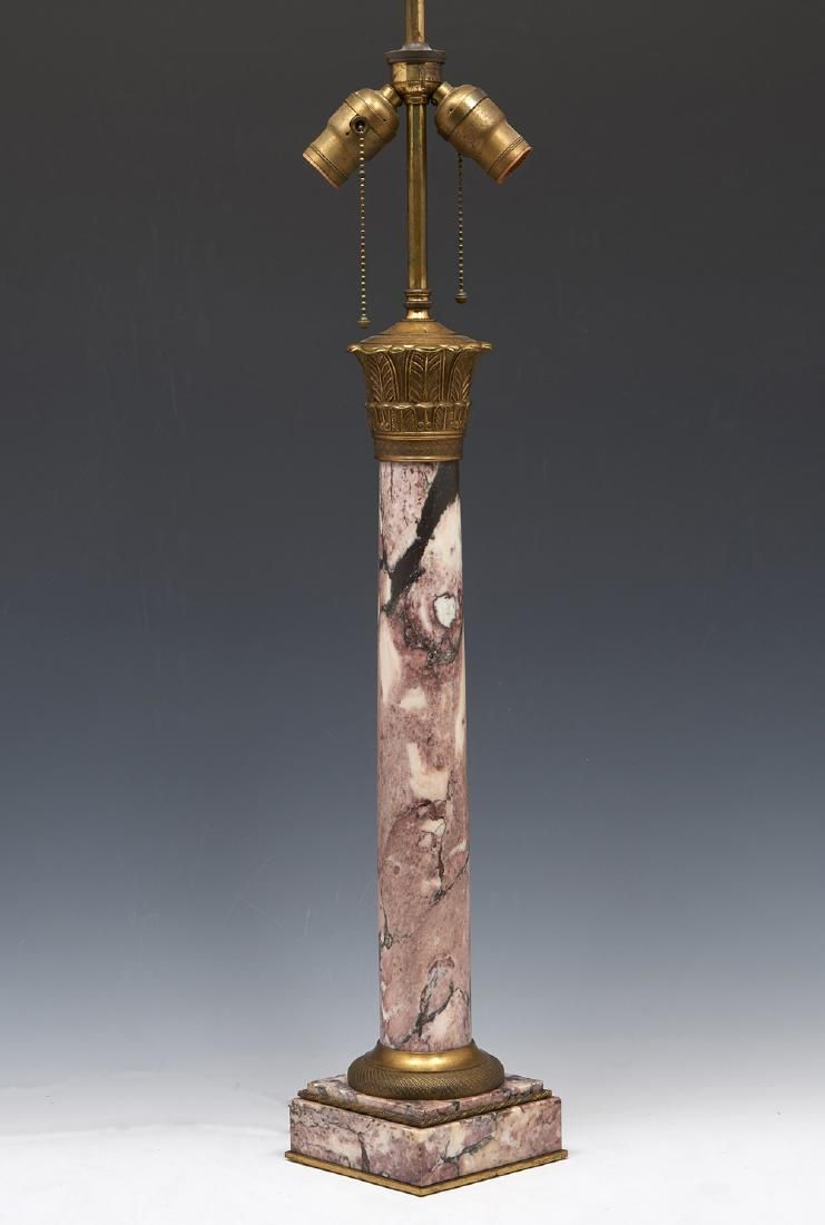 FRENCH MARBLE AND BRONZE COLUMN