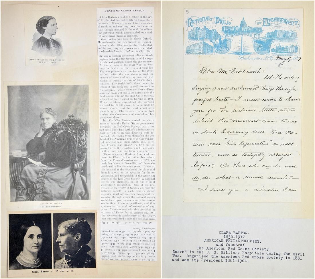 CLARA BARTON HANDWRITTEN LETTER WITH