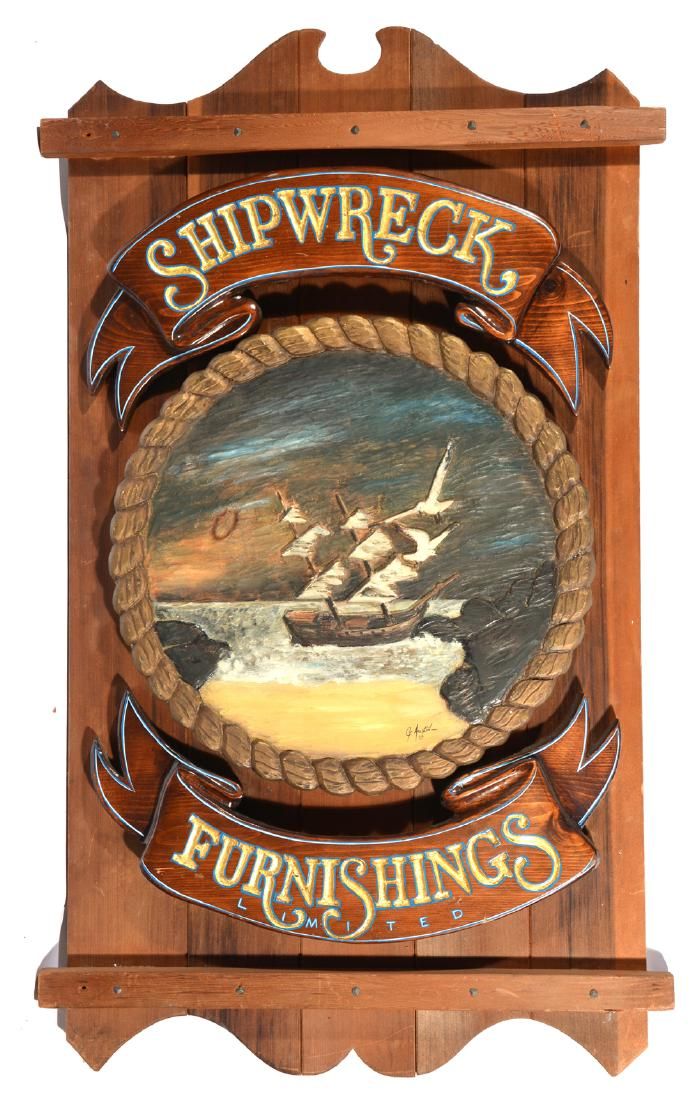 SHIPWRECK FURNISHINGS TRADE SIGN  3d164a