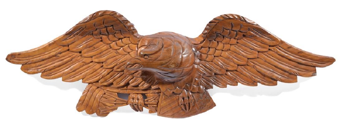 CARVED WOODEN EAGLE TRAIL BOARD  3d1658