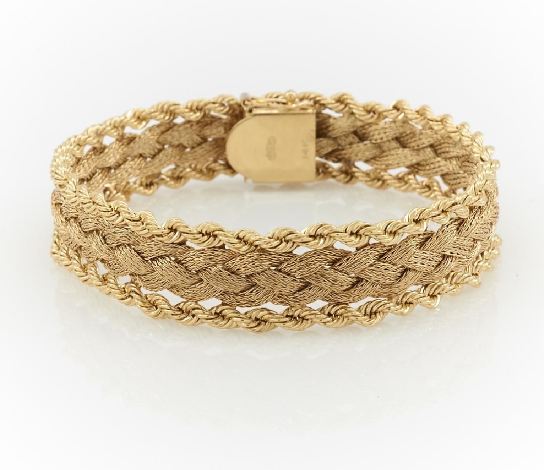 14K GOLD BRAIDED SOFT BRACELET14k 3d171a