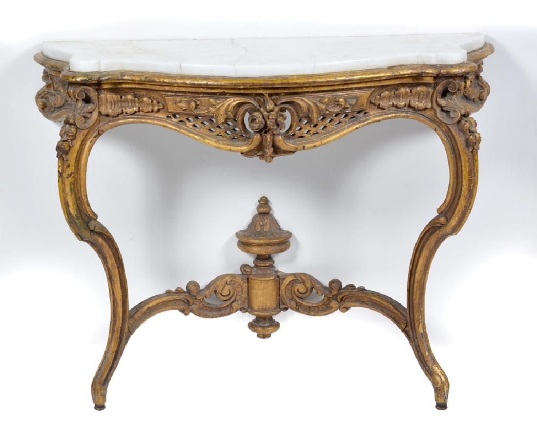 CONTINENTAL CONSOLE TABLE, GILT