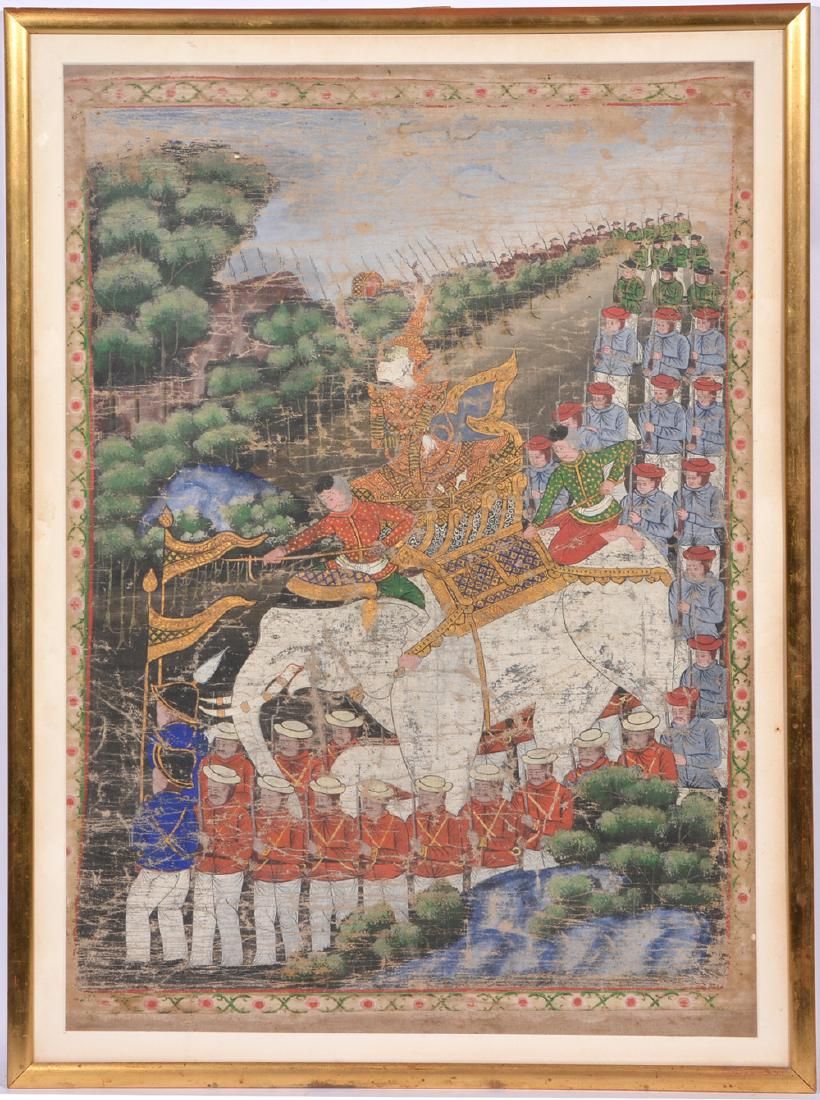 PAINTING OF INDRA,  RIDING WHITE